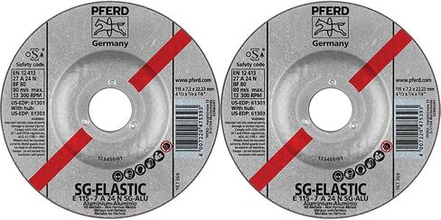 Pferd 61301 4-1/2" x 1/4" Grinding Wheel, 7/8" AH A 24 N SG for Aluminum - Type 27 in Saudi Arabia