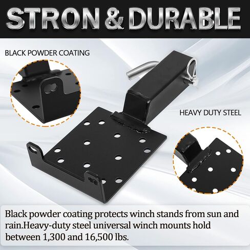 لوحة تثبيت ونش مع جهاز استقبال 2 بوصة، دعامة تثبيت ونش مقطورة لمركبات ATV وUTVs والمقطورة والشاحنات ومعدات الحديقة والحدائق (3600 رطل) in Kuwait