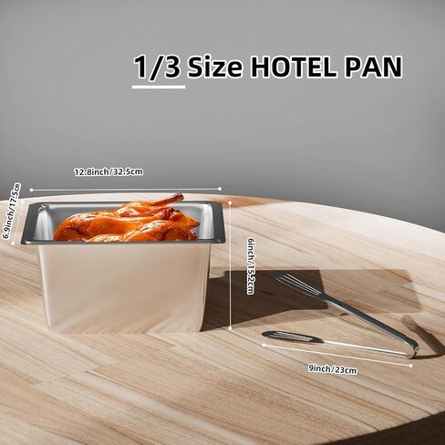1/3 Size Steam Table Pans, 6 Pack Hotel Pan 6" Deep, 0.7mm Thickness Stainless Steel Food Pan, Steam Pan for Restaurant, Kitchen, Commercial Supplies in Saudi Arabia