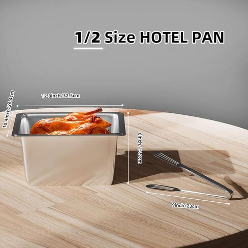 1/3 Size Steam Table Pans, 6 Pack Hotel Pan 6" Deep, 0.7mm Thickness Stainless Steel Food Pan, Steam Pan for Restaurant, Kitchen, Commercial Supplies in Kuwait