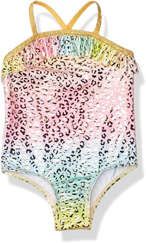 Girls Baby Gold Foil Cheetah Print Swimsuit in Saudi Arabia