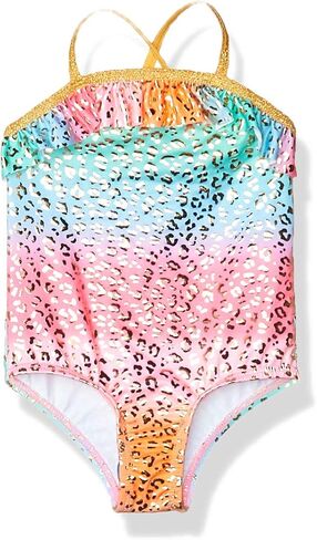 Girls Baby Gold Foil Cheetah Print Swimsuit in Saudi Arabia