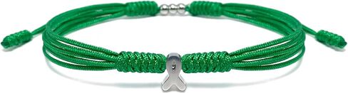 Green Awareness Bracelet for Organ Donor, Mental Health, Scoliosis, Liver Gallbladder Bile Duct Cancer, Kidney, Cerebral Palsy, Gastroparesis and More, Protection String in Kuwait