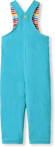Organic Cotton Applique Baby Infant Toddler Overalls - Turquoise/Rainbow Stripes - Girl Boy Dungarees (0-4 Years) in Saudi Arabia