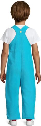 Organic Cotton Applique Baby Infant Toddler Overalls - Turquoise/Rainbow Stripes - Girl Boy Dungarees (0-4 Years) in Saudi Arabia