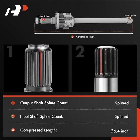 A-Premium CV Axle Shaft Assembly Compatible with Dodge Ram 1500 1994-2001, Ram 2500 1994-1997, 4WD, Front Left Driver Side, Replace# 5015137AB, 4746729 in Kuwait