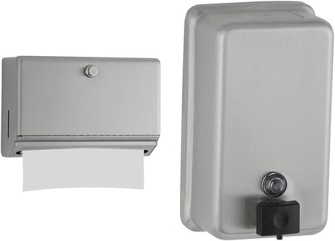 BOBRICK 4288 ConturaSeries Stainless Steel Surface-Mounted Multi-Roll Toilet Tissue Dispenser, Satin Finish, 5-15/16" Length, 11" Height, 6-1/16" Width in Saudi Arabia