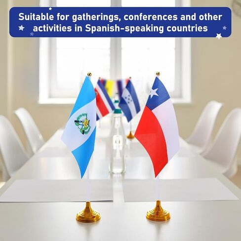 110 Pcs 22 Countries Spanish Speaking Stick Flags Small Assorted Latin America Latino Hand Held Flags Mini Flags on Sticks for Classroom Decoration Heritage Hispanic Month 8.3 x 5.5 in 5 Pack in Saudi Arabia