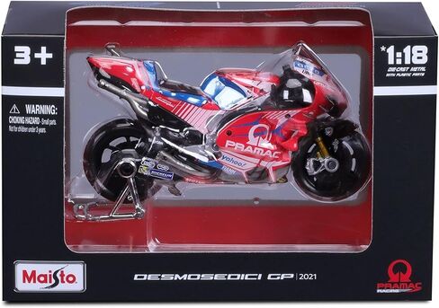 Bburago 1/18 Scale 36379 - Ducati Desmosedice GP Pramac Motorbike Moto GP Racing #89 Jorge Martin in Saudi Arabia