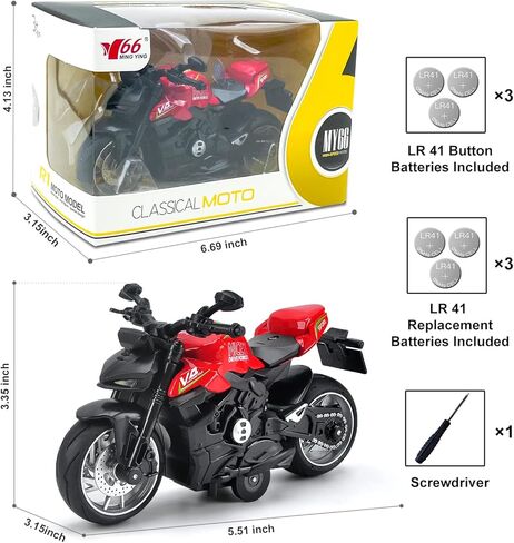 لعبة الدراجة النارية مينغ يو - ألعاب الدراجات النارية للأطفال من سن 3-5 و5-8، لعبة دراجات نارية صغيرة مع أضواء وأصوات للأولاد والبنات من عمر 3 سنوات فما فوق (أسود) in Kuwait