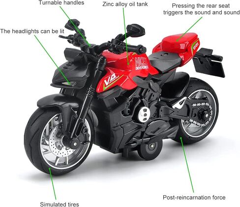 لعبة الدراجة النارية مينغ يو - ألعاب الدراجات النارية للأطفال من سن 3-5 و5-8، لعبة دراجات نارية صغيرة مع أضواء وأصوات للأولاد والبنات من عمر 3 سنوات فما فوق (أسود) in Kuwait