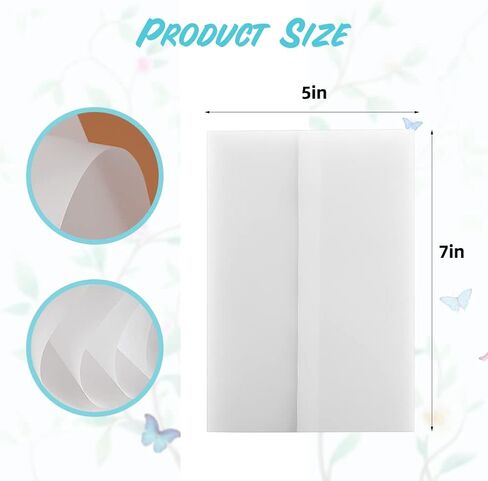 سترات ورقية مطوية مسبقًا لدعوات مقاس 5 × 7: 60 قطعة من أغلفة دعوات الزفاف الورقية الشفافة in Kuwait