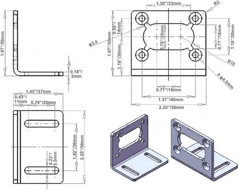 370 Mounting Bracket with Screw Worm Gear Motor Fixed Fastener DIY Parts DC Motor Holder (Single-Side Bracket) in Saudi Arabia
