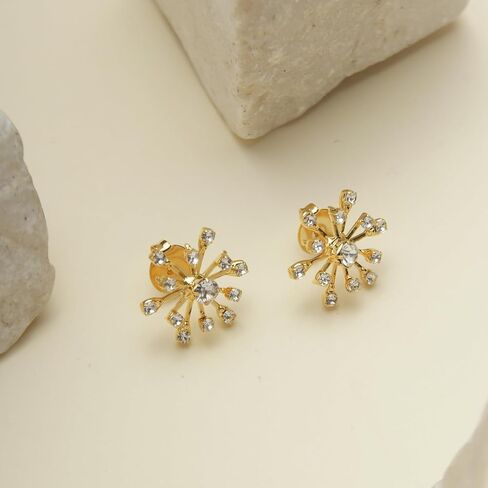 ATENA 18K Gold Plated Ear Jacket Earrings for Women | Small Collection in Saudi Arabia