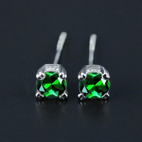 1/10cttw Real Diamond Earring Jackets with Gemstone Studs,Sterling Silver Vintage Earrings with Diamonds for Women(G-H Color, I2-I3 Clarity) in Saudi Arabia