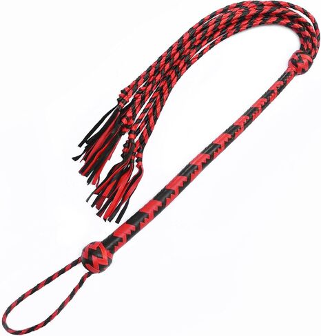 Cat O Nine Shot Loaded Leather Whip 18'' Long Leather Handle Genuine Cowhide 14'' Long Tails in Saudi Arabia
