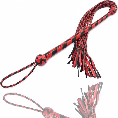 Cat O Nine Shot Loaded Leather Whip 18'' Long Leather Handle Genuine Cowhide 14'' Long Tails in Saudi Arabia