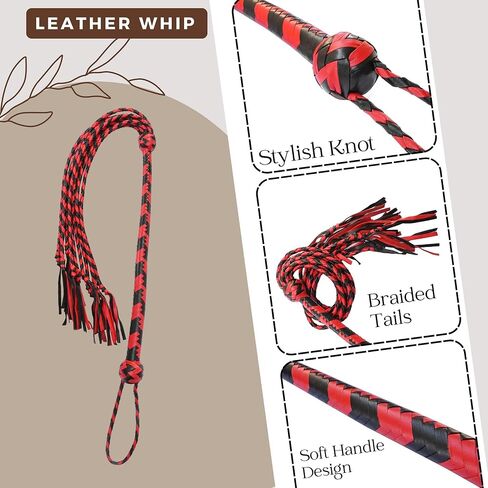 Cat O Nine Shot Loaded Leather Whip 18'' Long Leather Handle Genuine Cowhide 14'' Long Tails in Saudi Arabia
