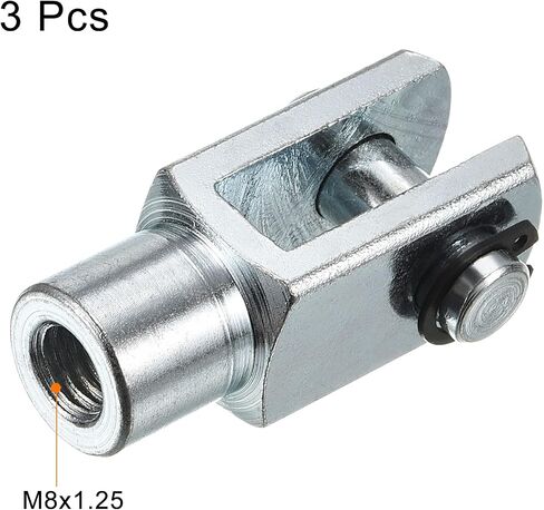 PATIKIL M6x1 Air Cylinder Rod Clevis End, 3 Pack Female Thread Y Connector 33mm Length for Air Cylinder Foot Mounting Work, Silver in Saudi Arabia