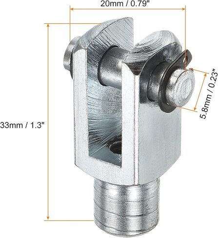 PATIKIL M6x1 Air Cylinder Rod Clevis End, 3 Pack Female Thread Y Connector 33mm Length for Air Cylinder Foot Mounting Work, Silver in Saudi Arabia