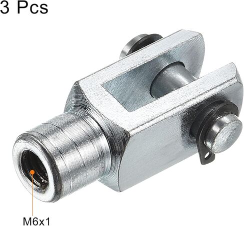 PATIKIL M6x1 Air Cylinder Rod Clevis End, 3 Pack Female Thread Y Connector 33mm Length for Air Cylinder Foot Mounting Work, Silver in Saudi Arabia