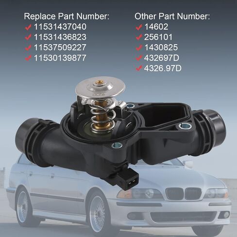 مجموعة ترموستات مع غطاء - 11531437040، منظم حرارة مبرد المحرك، لسيارة BMW E46 E39 X5 X3 Z3 Z4 325i 330i 525i 530i، استبدال # 11537509227 11530139877 11531436823 (11537509227) in Saudi Arabia