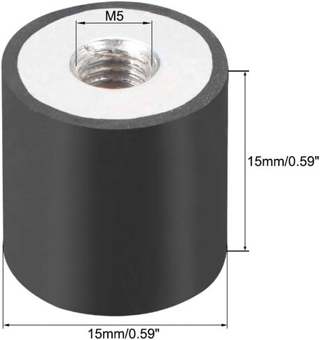 uxcell 15 x 15mm M5 Thread Female Rubber Mounts,Vibration Isolators,Replaces Anti Vibration Pads Flat Silentblock Base Block 8pcs in Kuwait