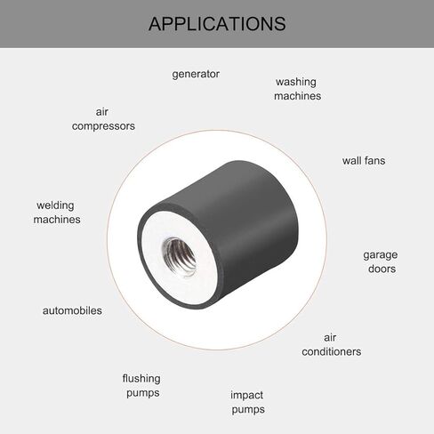 uxcell 15 x 15mm M5 Thread Female Rubber Mounts,Vibration Isolators,Replaces Anti Vibration Pads Flat Silentblock Base Block 8pcs in Kuwait