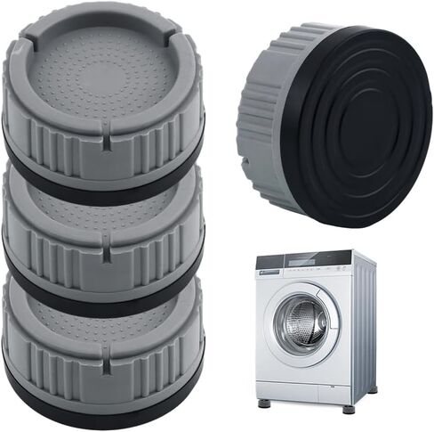 4Pcs Anti Vibration Pads for Washing Machin,Grey Anti Vibration Pads,Siliocne Noise Dampening Protects Floor Reusable Heavy Duty Anti Vibration Pad for Most Furniture in Kuwait
