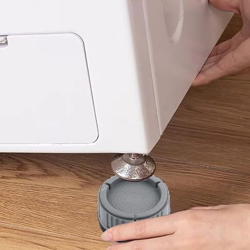 4Pcs Anti Vibration Pads for Washing Machin,Grey Anti Vibration Pads,Siliocne Noise Dampening Protects Floor Reusable Heavy Duty Anti Vibration Pad for Most Furniture in Kuwait