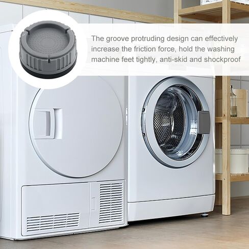 4Pcs Anti Vibration Pads for Washing Machin,Grey Anti Vibration Pads,Siliocne Noise Dampening Protects Floor Reusable Heavy Duty Anti Vibration Pad for Most Furniture in Kuwait