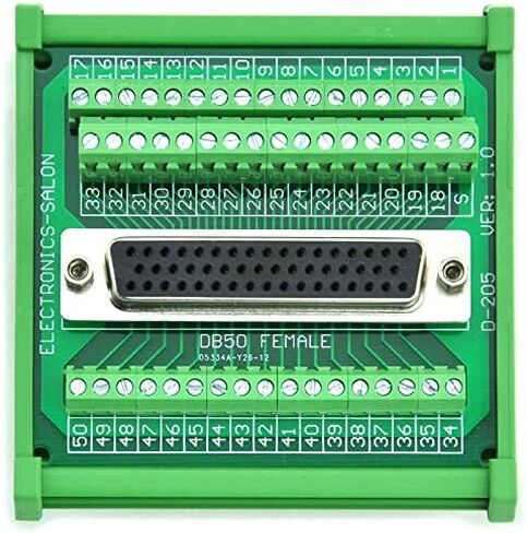 إلكترونيات-صالون D-SUB DB50 وحدة واجهة تثبيت السكك الحديدية DIN أنثى، لوحة القطع. in Kuwait