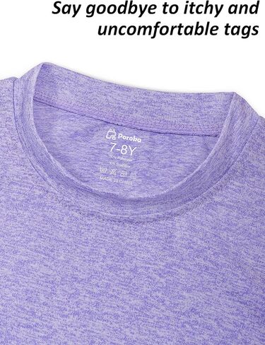 تي شيرت بناتي مناسب للجفاف مكون من 5 قطع، تي شيرت للأطفال برقبة دائرية، تي شيرت رياضي نشط للأداء الرياضي، قميص يومي كاجوال للأطفال in Kuwait