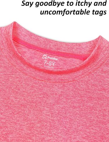 5 Pack Girls Dry-Fit T-Shirt Kids Crew Neck Active Athletic Performance T-Shirt Casual Daily Shirt for Kids in Saudi Arabia