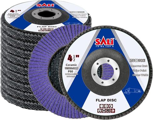 20 Pack Ceramic Flap Disc 40 Grit 4.5" x 7/8 Inch Sanding Disc Bevel Type #29 Premium and Industrial Grade Angle Grinder Grinding Wheel High Performance Edge Grinding Purple in Saudi Arabia