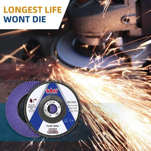 20 Pack Ceramic Flap Disc 40 Grit 4.5" x 7/8 Inch Sanding Disc Bevel Type #29 Premium and Industrial Grade Angle Grinder Grinding Wheel High Performance Edge Grinding Purple in Saudi Arabia