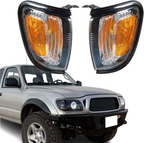 استبدال أضواء WFLNHB للسائق الأمامي وجانب الركاب/أضواء العلامات الجانبية لسيارة Toyota Tacoma 2001-2004 وأضواء زاوية العلامات الجانبية مع زخرفة سوداء TO2520163 8162004090C0 in Kuwait