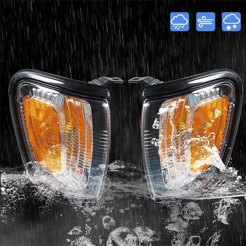 استبدال أضواء WFLNHB للسائق الأمامي وجانب الركاب/أضواء العلامات الجانبية لسيارة Toyota Tacoma 2001-2004 وأضواء زاوية العلامات الجانبية مع زخرفة سوداء TO2520163 8162004090C0 in Kuwait
