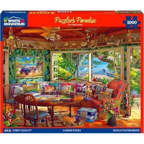 White Mountain Puzzler’s Paradise Puzzle 1000 Piece Vintage Summer Jigsaw Puzzles for Adults and Families in Kuwait