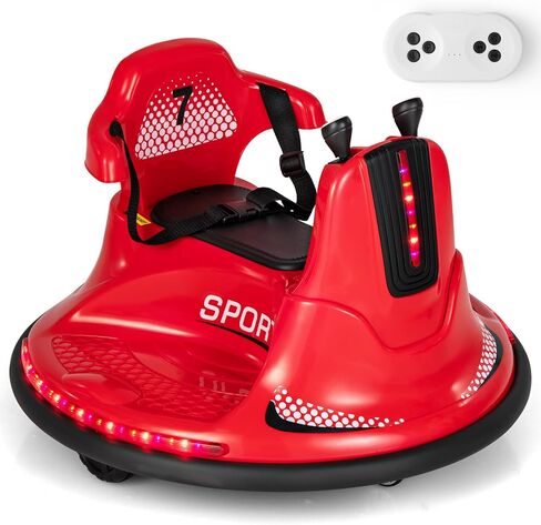 Costzon 12V Kids Ride On Woveper ، سيارة كهربائية المصد مع عصا التحكم المزدوجة ، والتحكم عن بعد ، 360 درجة تدور ، وظيفة البدء البطيء ، مصابيح LED وموسيقى المرح ، حزام أمان قابل للتعديل ، المصد الناعم (الوردي) in Saudi Arabia