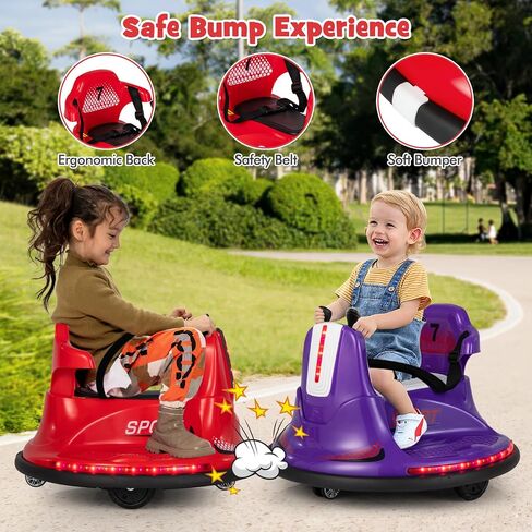 Costzon 12V Kids Ride On Woveper ، سيارة كهربائية المصد مع عصا التحكم المزدوجة ، والتحكم عن بعد ، 360 درجة تدور ، وظيفة البدء البطيء ، مصابيح LED وموسيقى المرح ، حزام أمان قابل للتعديل ، المصد الناعم (الوردي) in Saudi Arabia