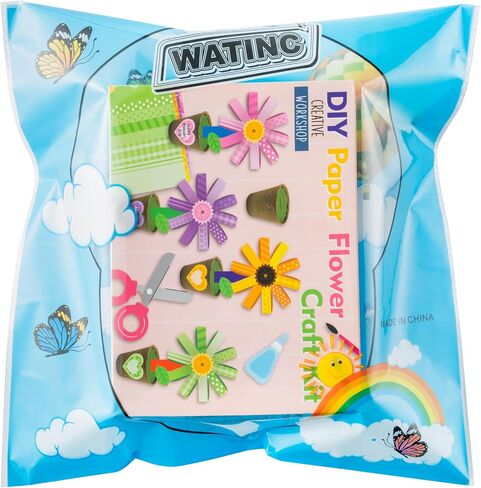 WATINC Foldable Flower Paper Pot Craft Kits - Make Your Back to School Standing Flowers Gift Crafts Decorations, Fun DIY Decor Home School Classroom Art Activities for Mom Kids (24Pcs) in Saudi Arabia