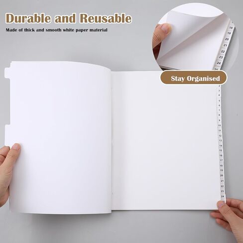 Yeaqee 1-200 Tab Dividers, Numbered Dividers, Un-Punched, Letter Size, White in Saudi Arabia