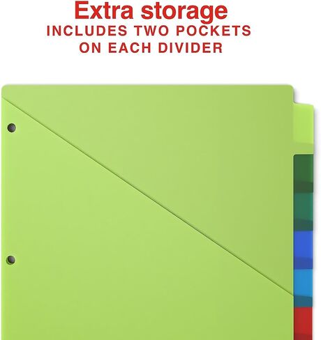 Staples Tab Tab Blasty Blastic اثنين من المقسمات القابلة للإدخال ، 8-Tabs ، متعدد الألوان (ST62971) in Kuwait