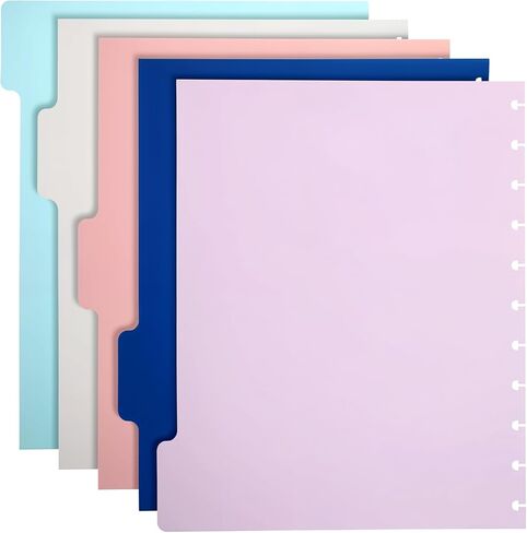 5 علامات التبويب Discbound Dividers ، مقسم الموثق البلاستيكي ، 11 مقسمات مخطط القرص ، ملاحظات أخذ نظام Discbound ، ملحقات مخطط المقسم متعدد الألوان للمكتب ، المدرسة ، اللون 2 in Kuwait