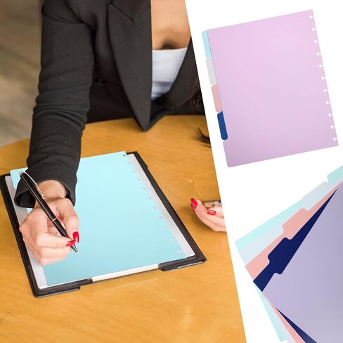 5 علامات التبويب Discbound Dividers ، مقسم الموثق البلاستيكي ، 11 مقسمات مخطط القرص ، ملاحظات أخذ نظام Discbound ، ملحقات مخطط المقسم متعدد الألوان للمكتب ، المدرسة ، اللون 2 in Kuwait