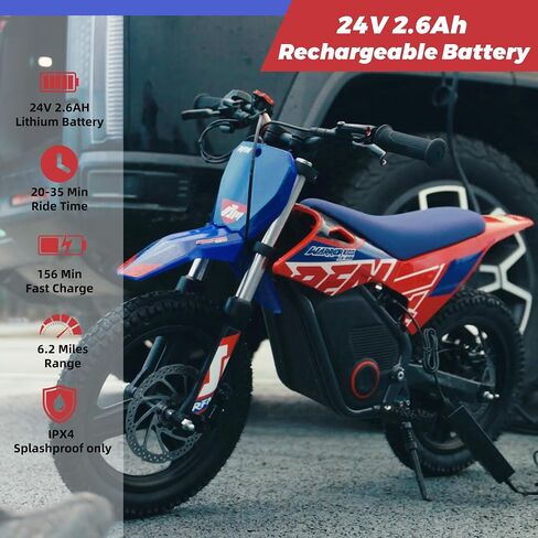 RFN SX-E350 36V Electric-Dirt-Bike, MAX 500W Electric Motorcycle 18.6 mph Max Speed & 11.2 Mile Range, 3-Speed Electric Bike for Kids Ages 4-8 in Saudi Arabia