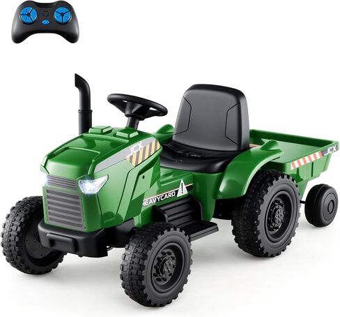 Costzon Ride On Tractor مع Trailer ، و 12 V للبطارية الكهربائية مع التحكم عن بعد ، والموسيقى والأضواء ، وركوب جرار الأطفال على عجلات Eva المقاومة للصدمات ، والهدية (إطارات إيفا ، الأخضر الداكن) in Saudi Arabia
