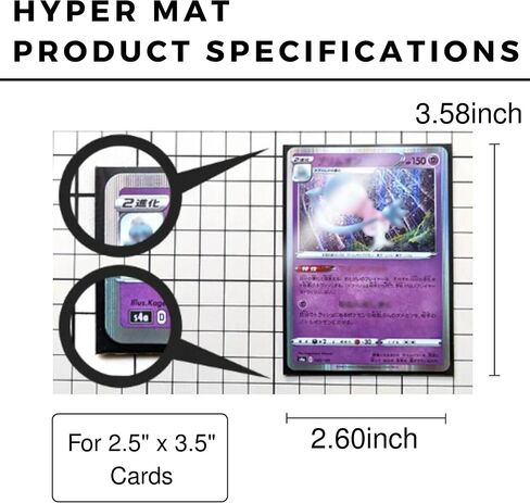 [2 حزمة] الأكمام غير اللامعة Hyper Black (66 × 91mm / 2.5 "× 3.5" ، 128 PCS) Sleeves + 1 Acrylic Trading Card Display Stand | صنع في اليابان | مجموعة الهدايا | مثالي لبطاقات التداول القياسية الحجم in Saudi Arabia
