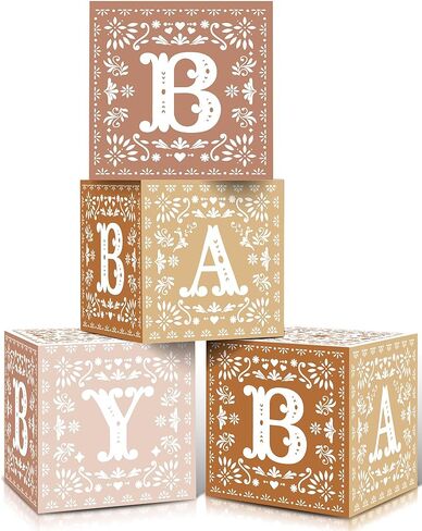 KARAQY 4PCS CIELITO Lindo Party Decoration ، صناديق الأطفال المكسيكية مع رسائل للاستحمام الطفل تكشف عن زخارف حفلات عيد الميلاد (10 * 10 * 10 بوصات) in Kuwait